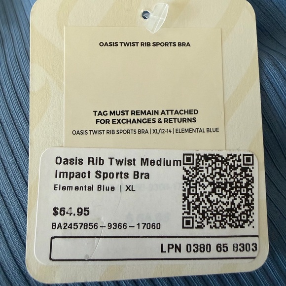 Fabletics Blue Ribbed Bra - Picture 4 of 5